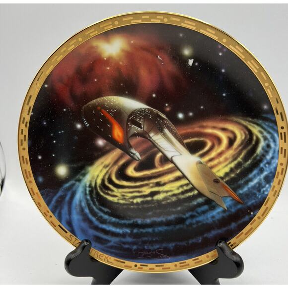 Plate Collectible Ferengi Marauder Star Trek Voyager #1276C 1994 Hamilton Coll. - Picture 2 of 4